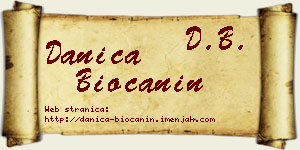 Danica Biočanin vizit kartica